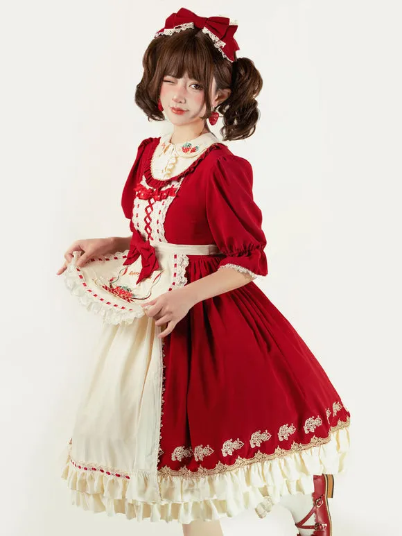Sweet Lolita Dress Polyester Short Sleeves Sweet Lolita Dress