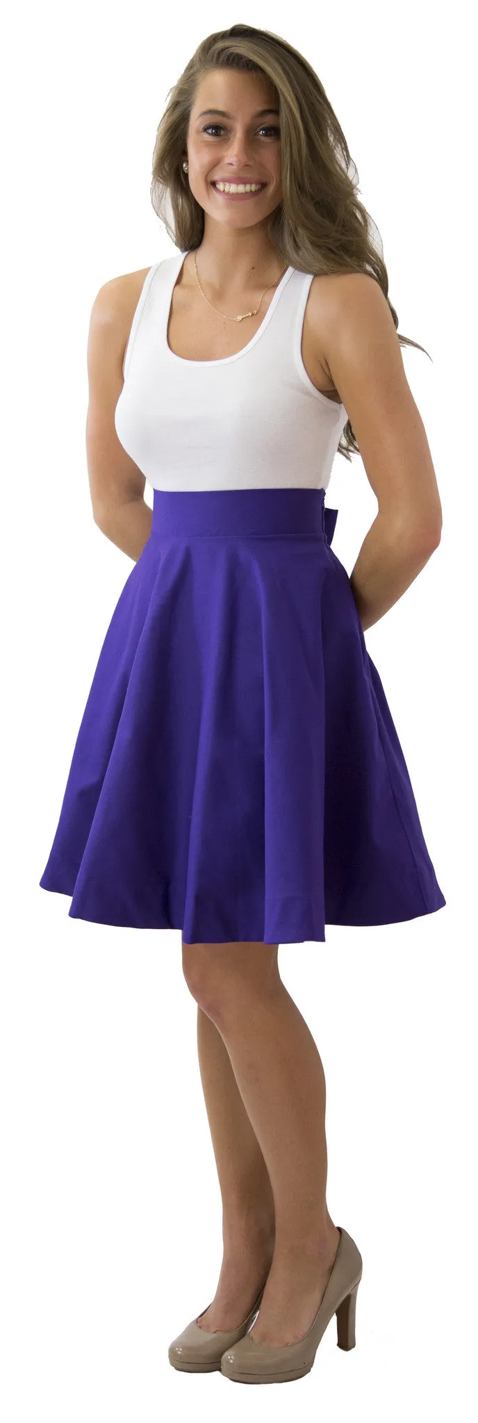 Sydney Skirt- Plum- Poly Satin Unlined