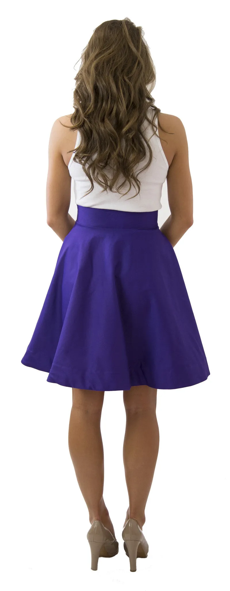 Sydney Skirt- Plum- Poly Satin Unlined