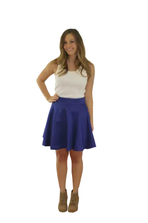 Sydney Skirt- Royal Blue- Poly Satin Reverse Unlined