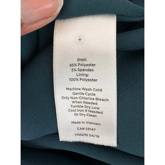 Talbots Dress Sz 18 Teal Blue Folk Floral Dress Peplum Hem Midi  Peasant Boho