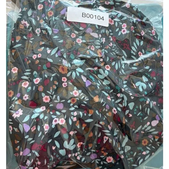 Talbots Dress Sz 18 Teal Blue Folk Floral Dress Peplum Hem Midi  Peasant Boho