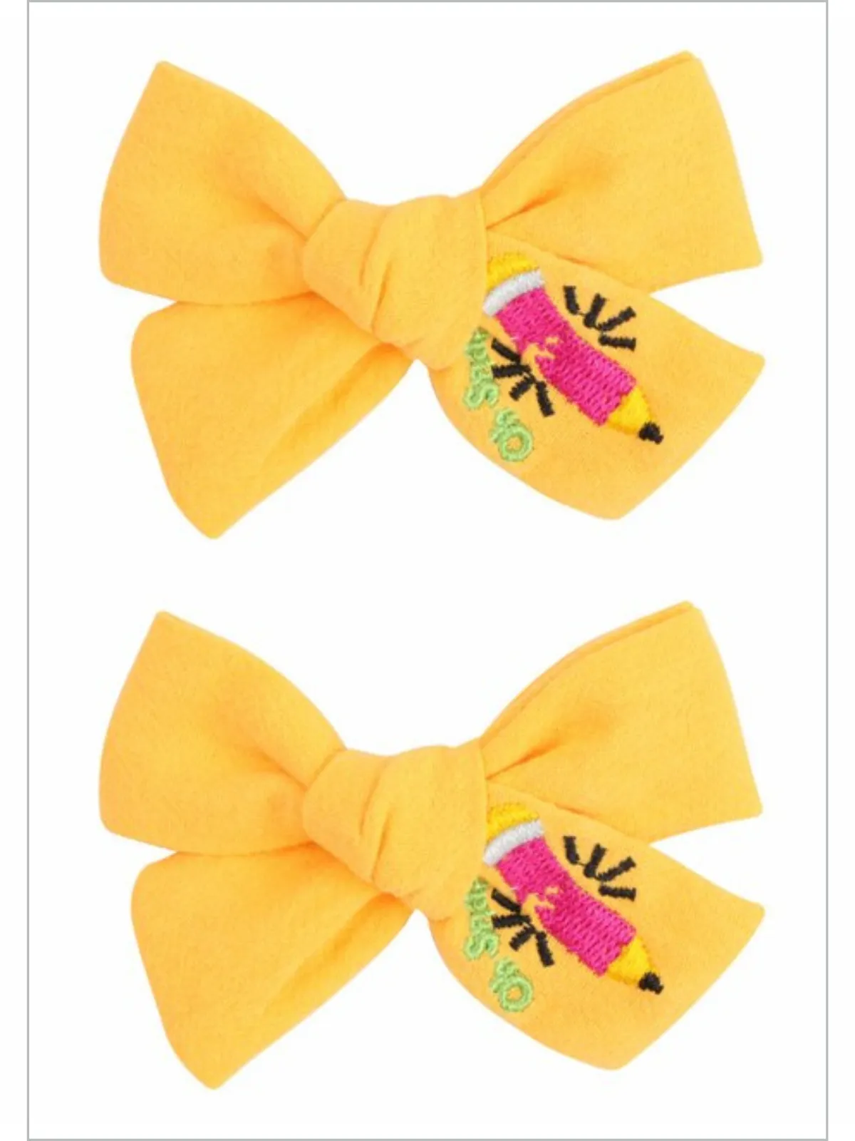 Teacher's Pet Embroidered Hair Bows
