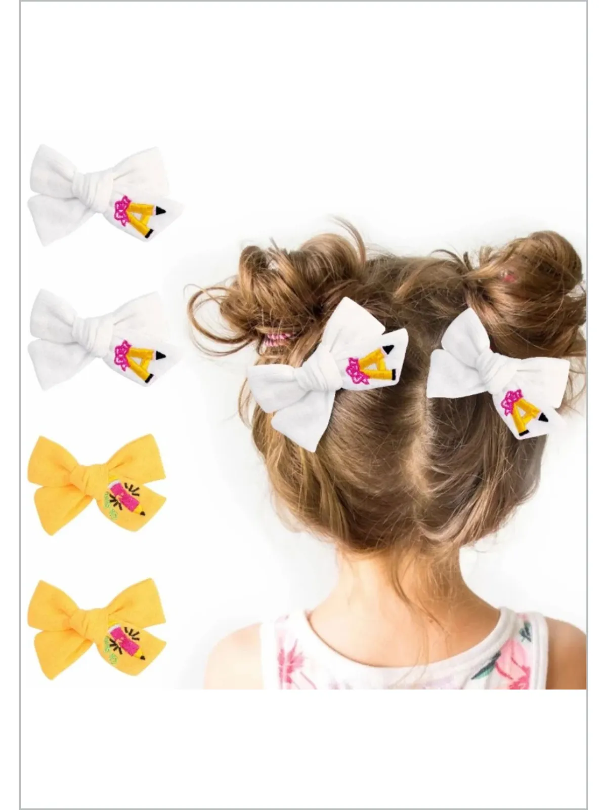 Teacher's Pet Embroidered Hair Bows