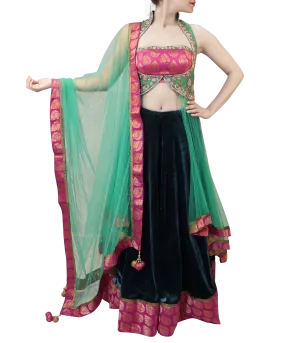 TEAL, PINK AND GOLD LACHA STYLE
