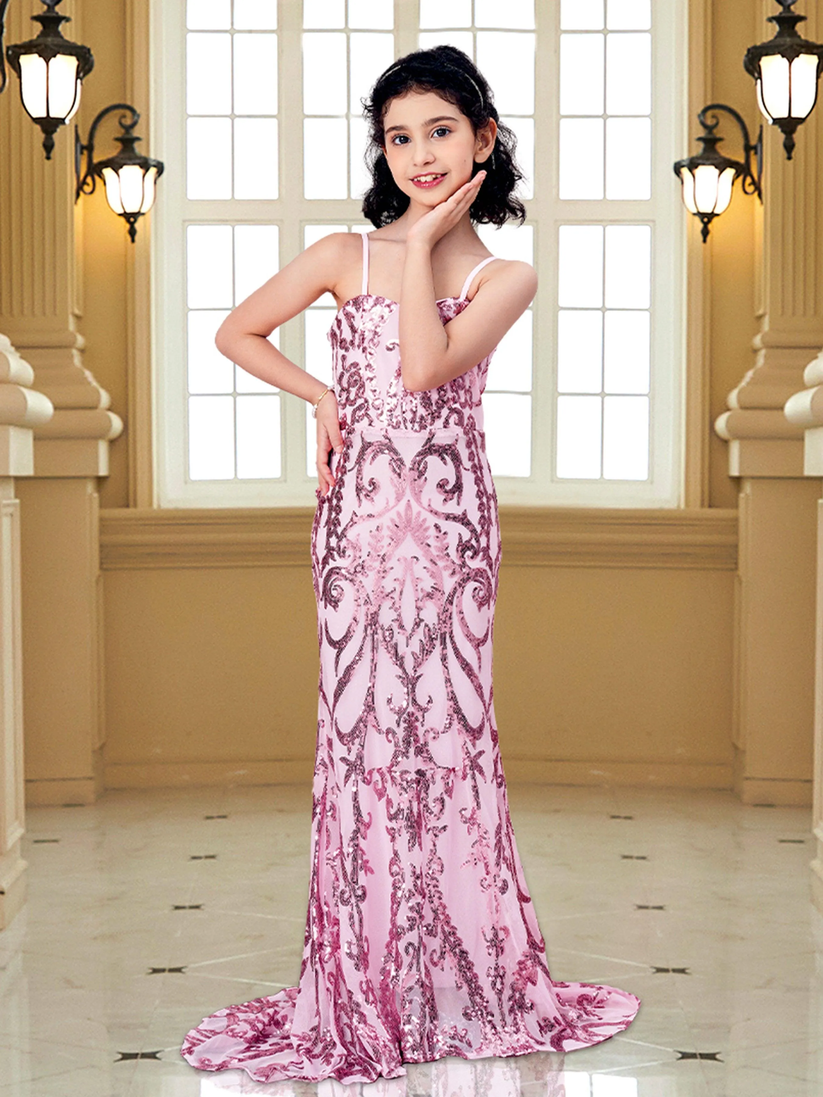 Teen Girl Pink Mermaid Cami Dress CXH1342