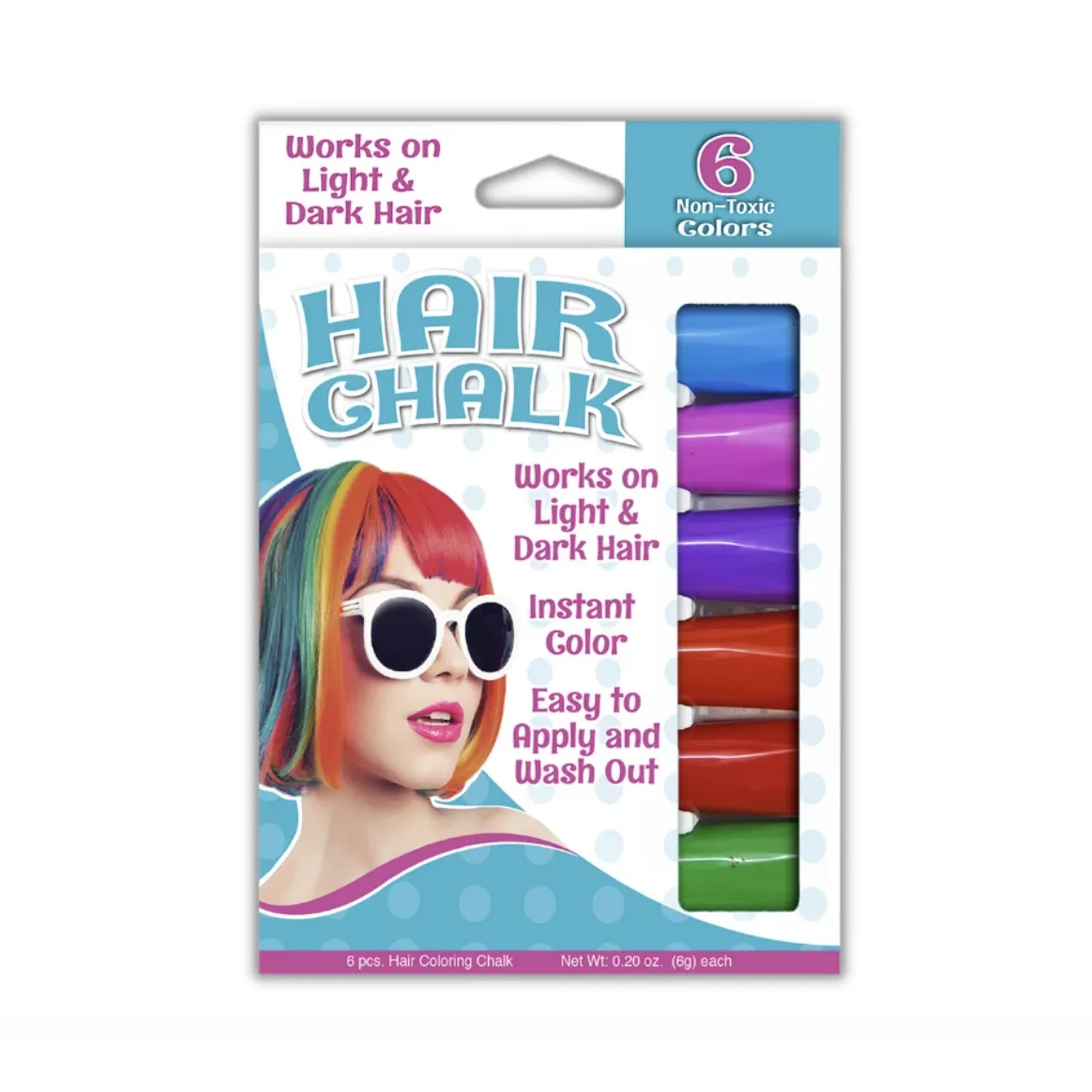 The Pencil Grip Hair Coloring Chalk - 6 Pack