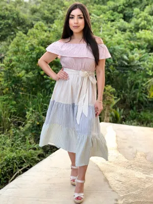 Tiered Off-Shoulder Flounce Dress