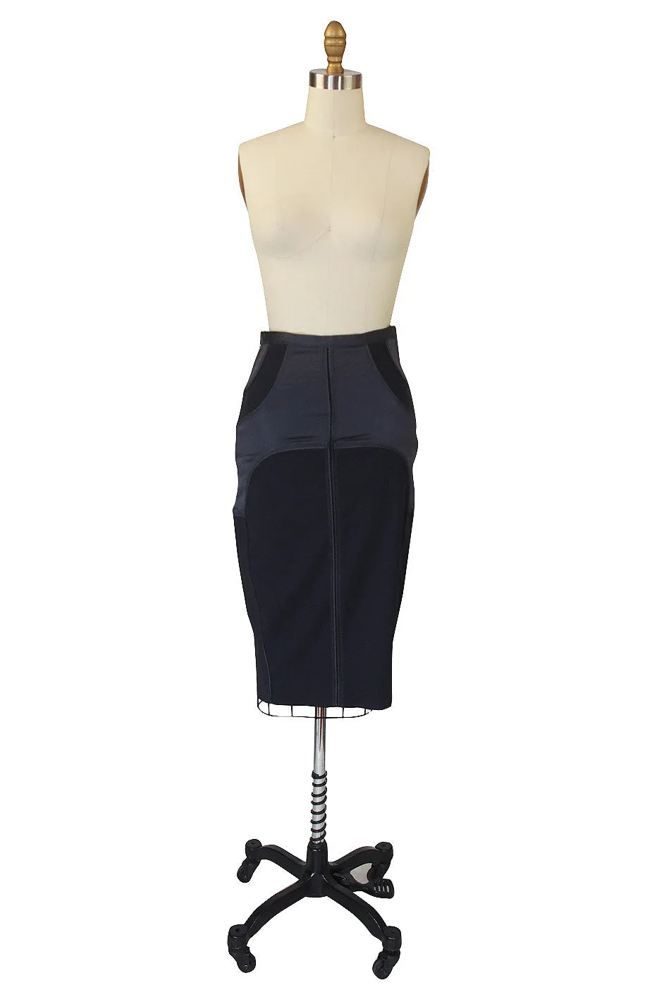 Tom Ford for Gucci Grey-Blue Fitted Skirt