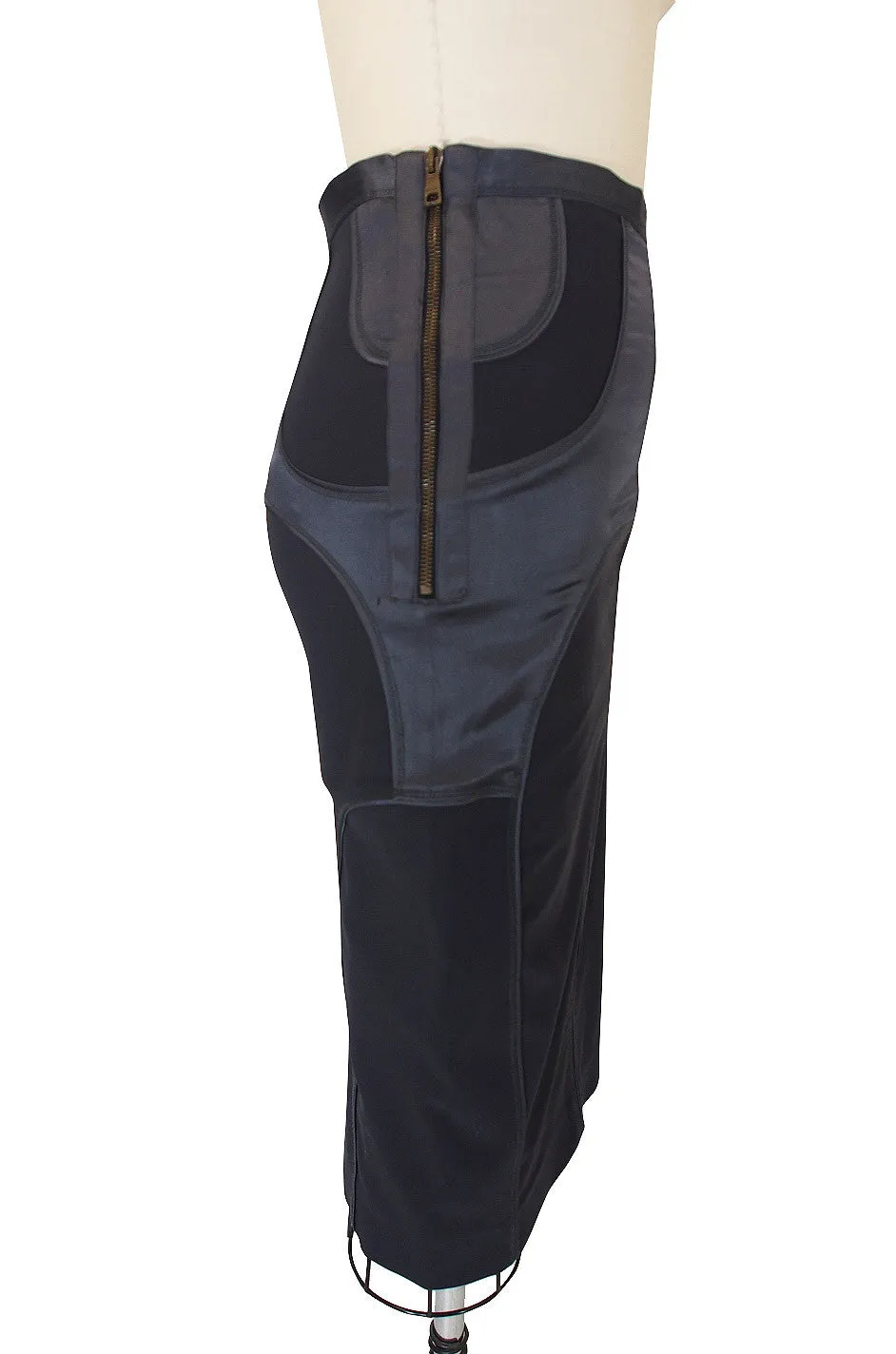 Tom Ford for Gucci Grey-Blue Fitted Skirt