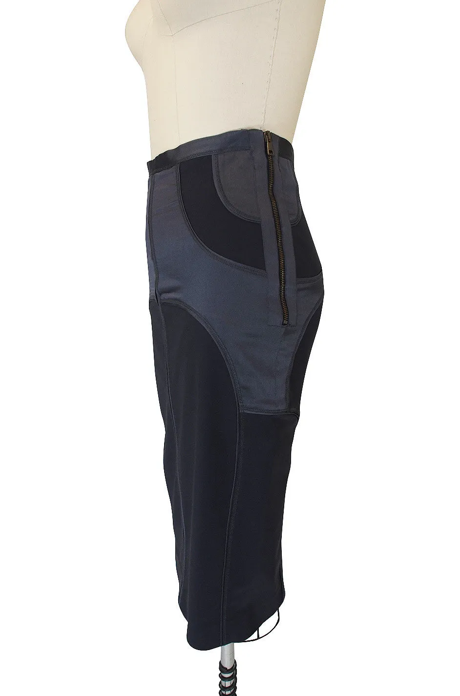 Tom Ford for Gucci Grey-Blue Fitted Skirt