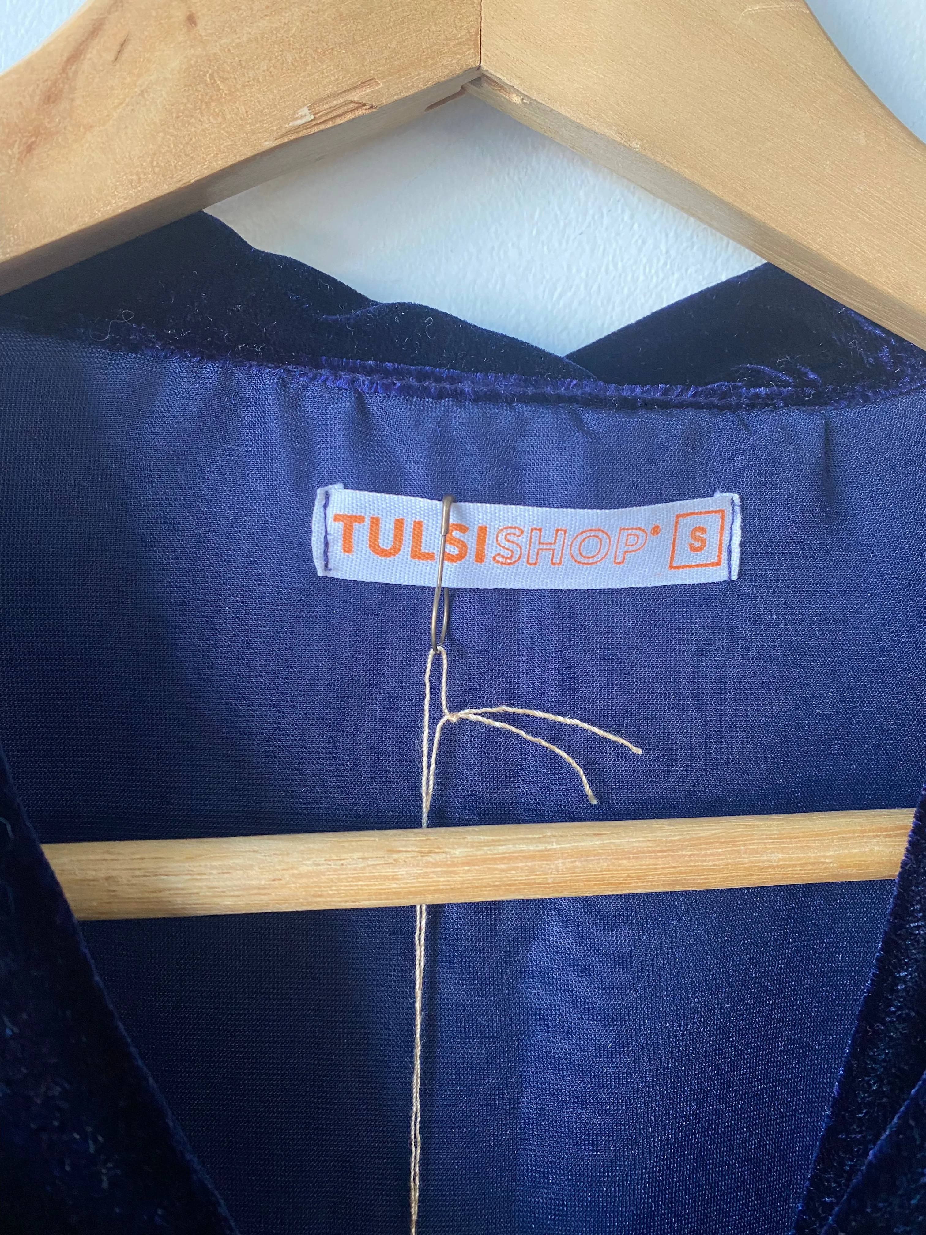 Tulsi Shop Navy Velvet Top