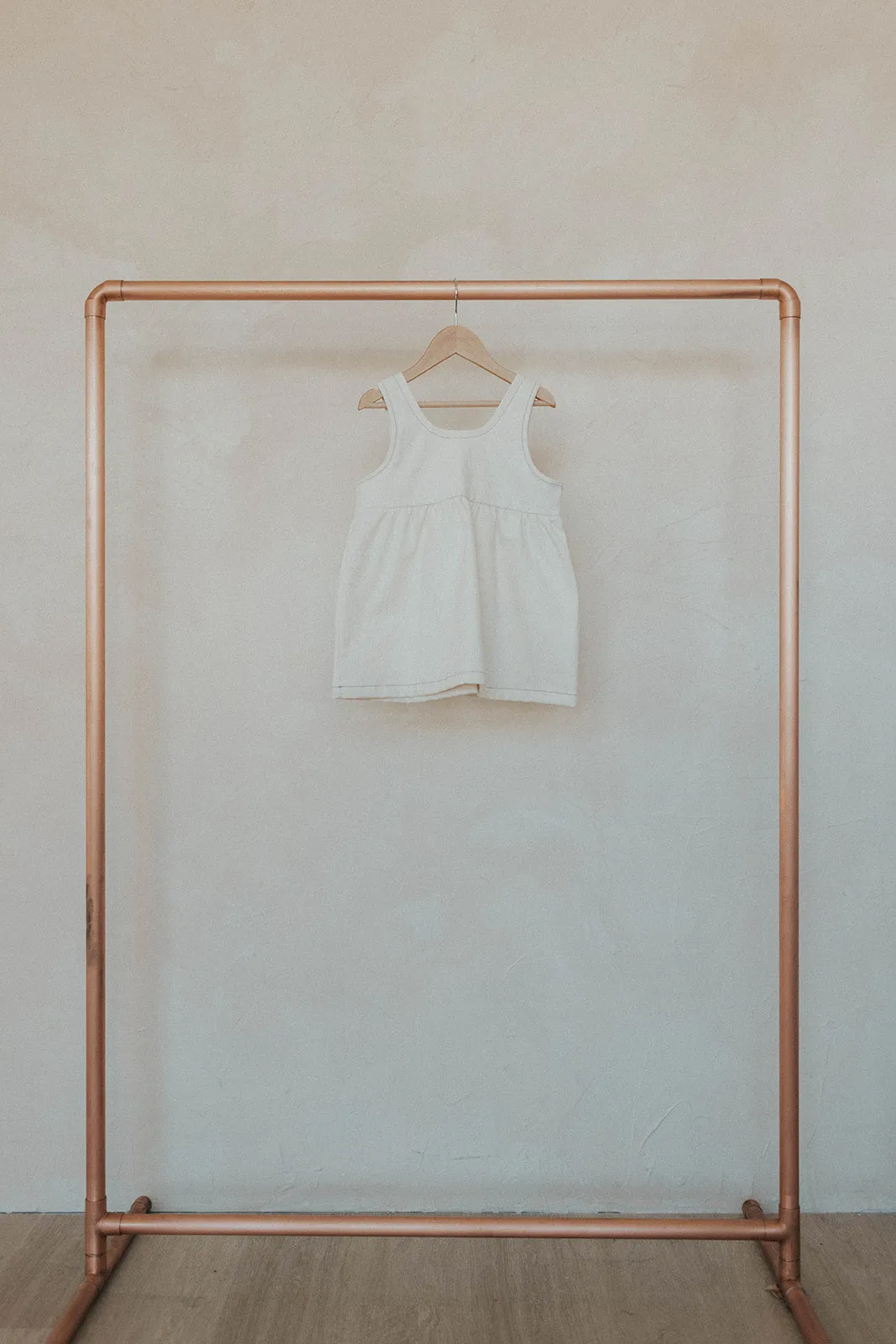 Twill Overall Peplum Dress