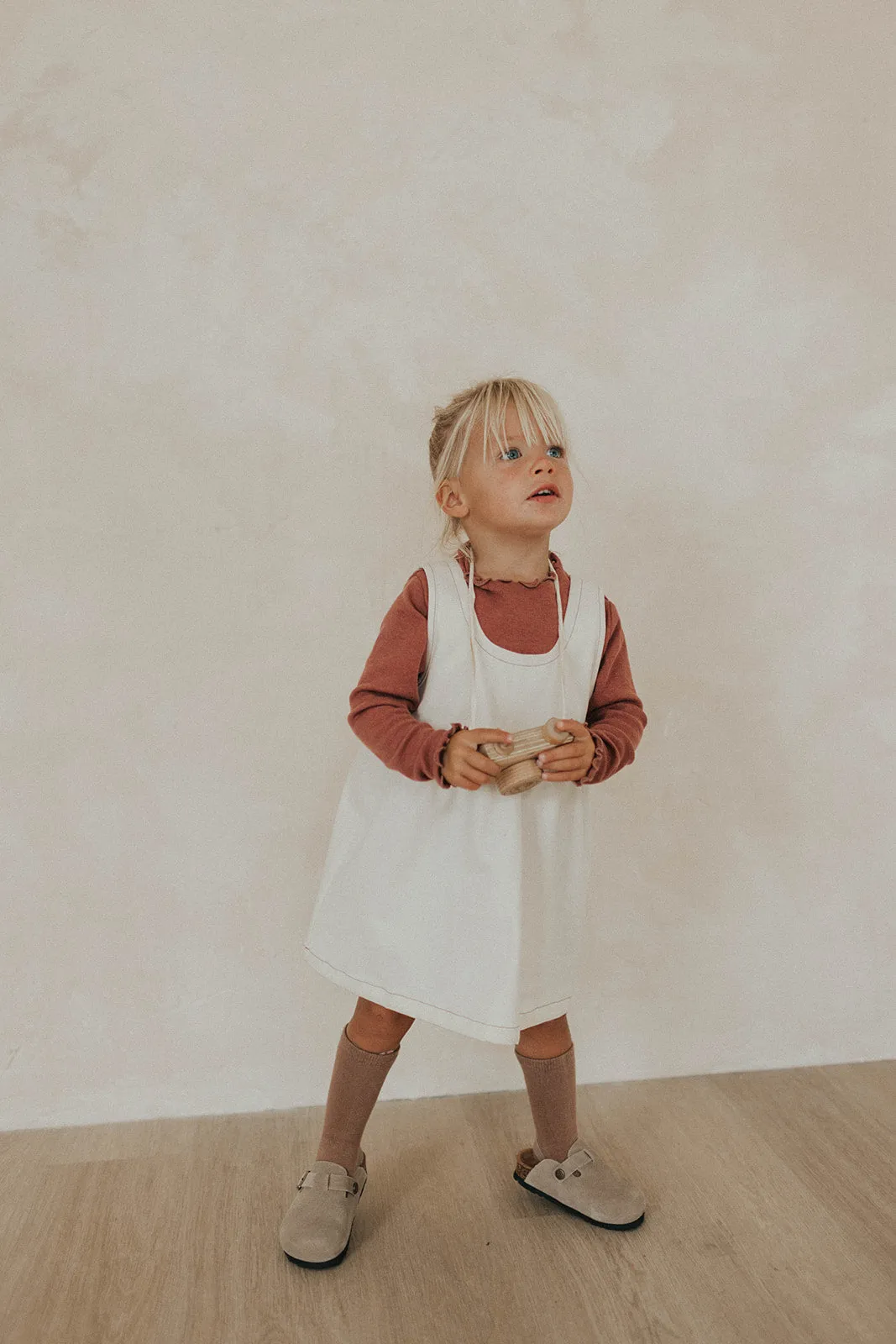 Twill Overall Peplum Dress