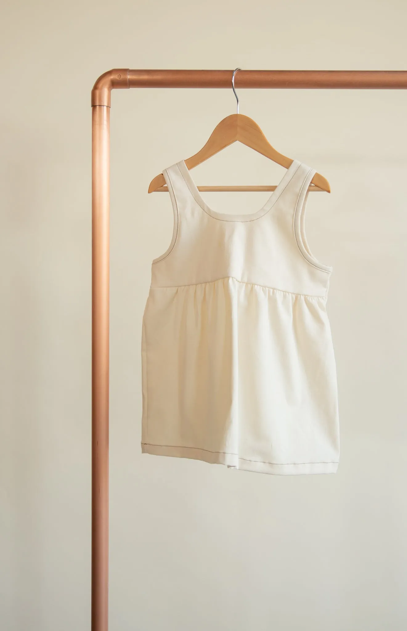 Twill Overall Peplum Dress