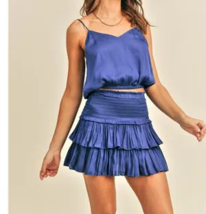 Two Piece Set Satin Ruffle Reset Set