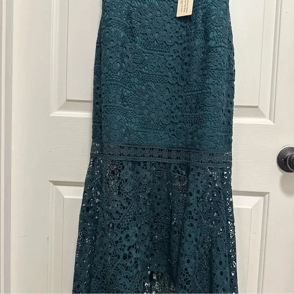 Two Sisters The Label Mesina Emerald Green Lace High Lo Mermaid Dress Size 8