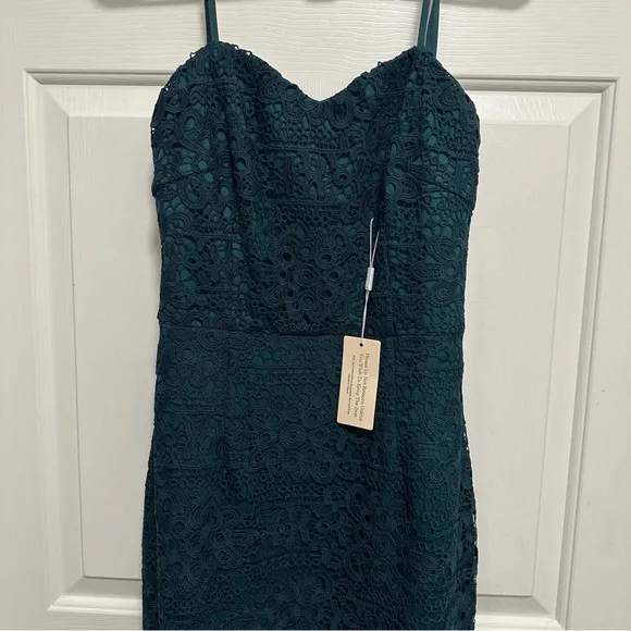 Two Sisters The Label Mesina Emerald Green Lace High Lo Mermaid Dress Size 8