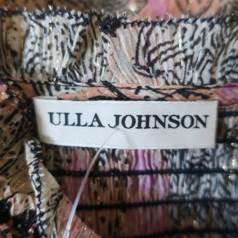 Ulla Johnson Blouse Lara Birds of Paradise Print Silk Size 2 Long Sleeve Top