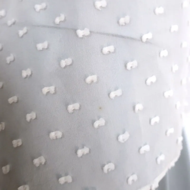 Ulla Johnson Reine Tassel Top Ivory Swiss Dot Chiffon Size 6 Cap Sleeve Blouse