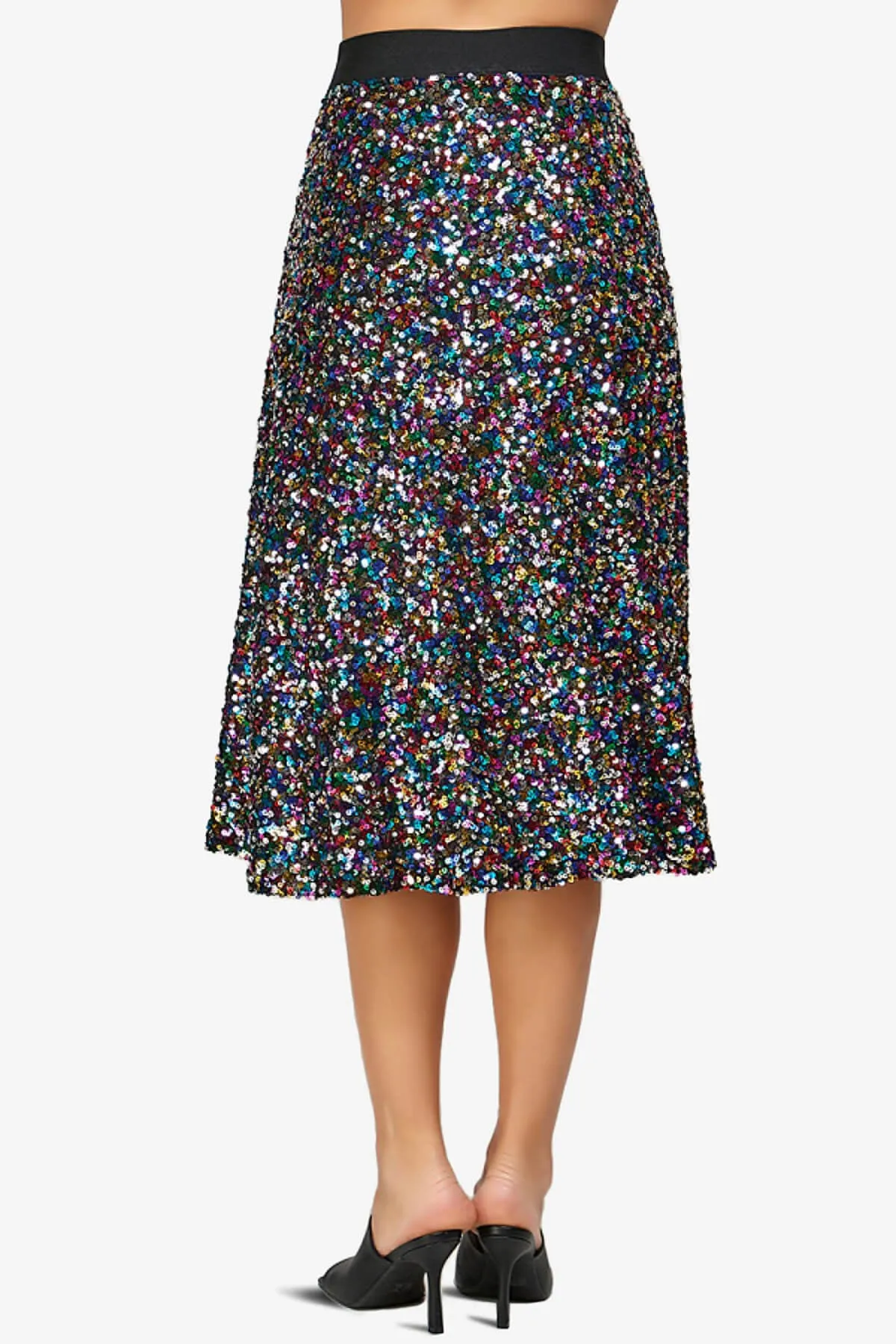 Ulyana Multi Sequin A-Line Midi Skirt