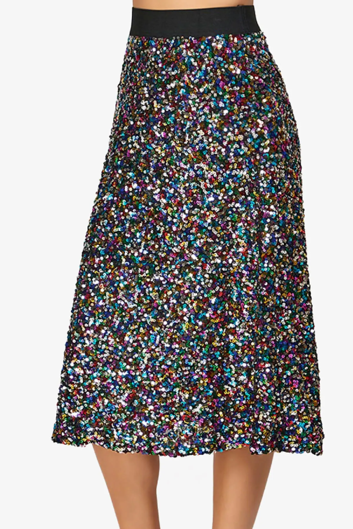 Ulyana Multi Sequin A-Line Midi Skirt