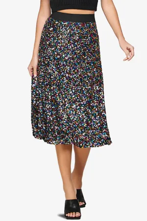 Ulyana Multi Sequin A-Line Midi Skirt