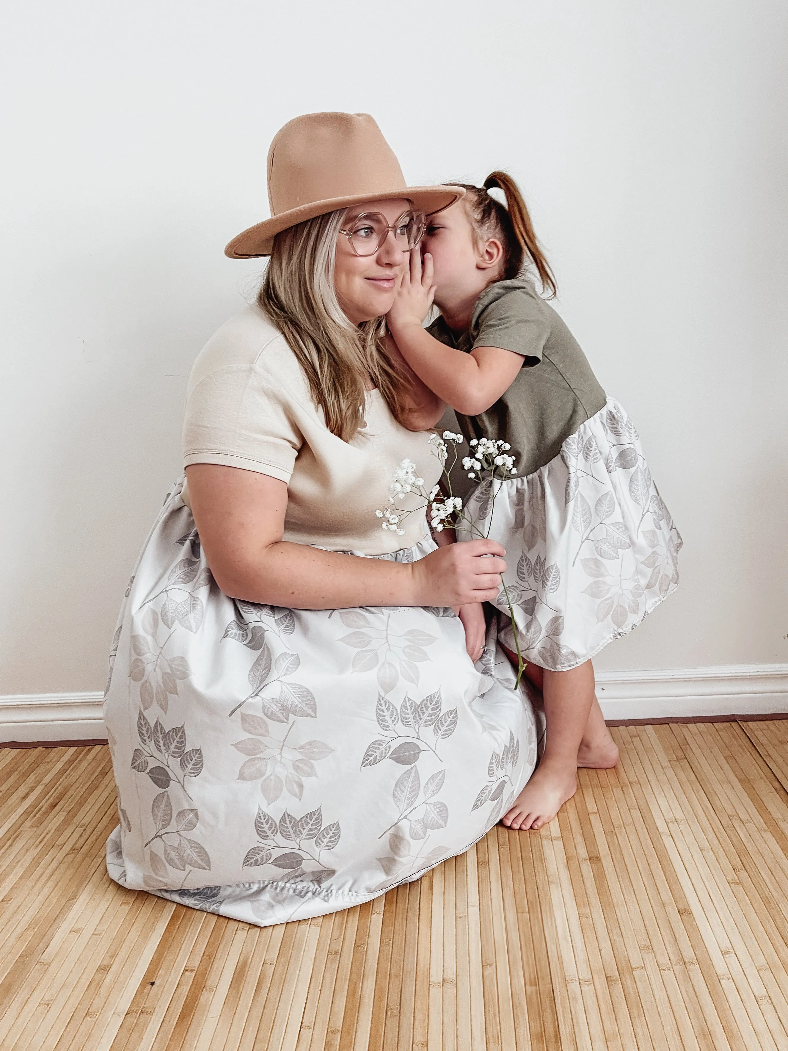 Upcycled Dress 4T-7Y Sage Floral