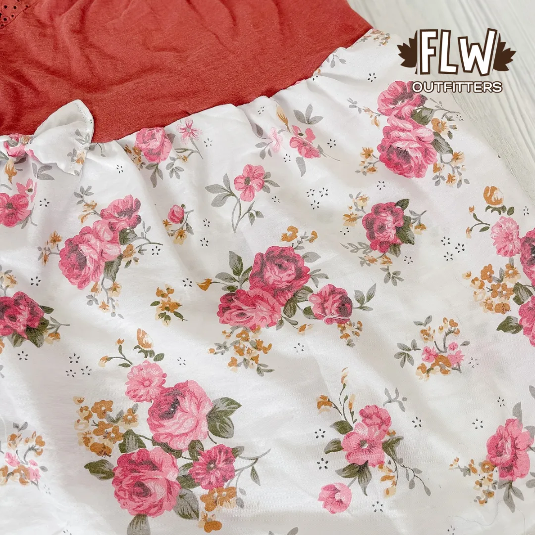 Upcycled Dress 4T-7Y Wild Rose