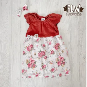 Upcycled Dress 4T-7Y Wild Rose