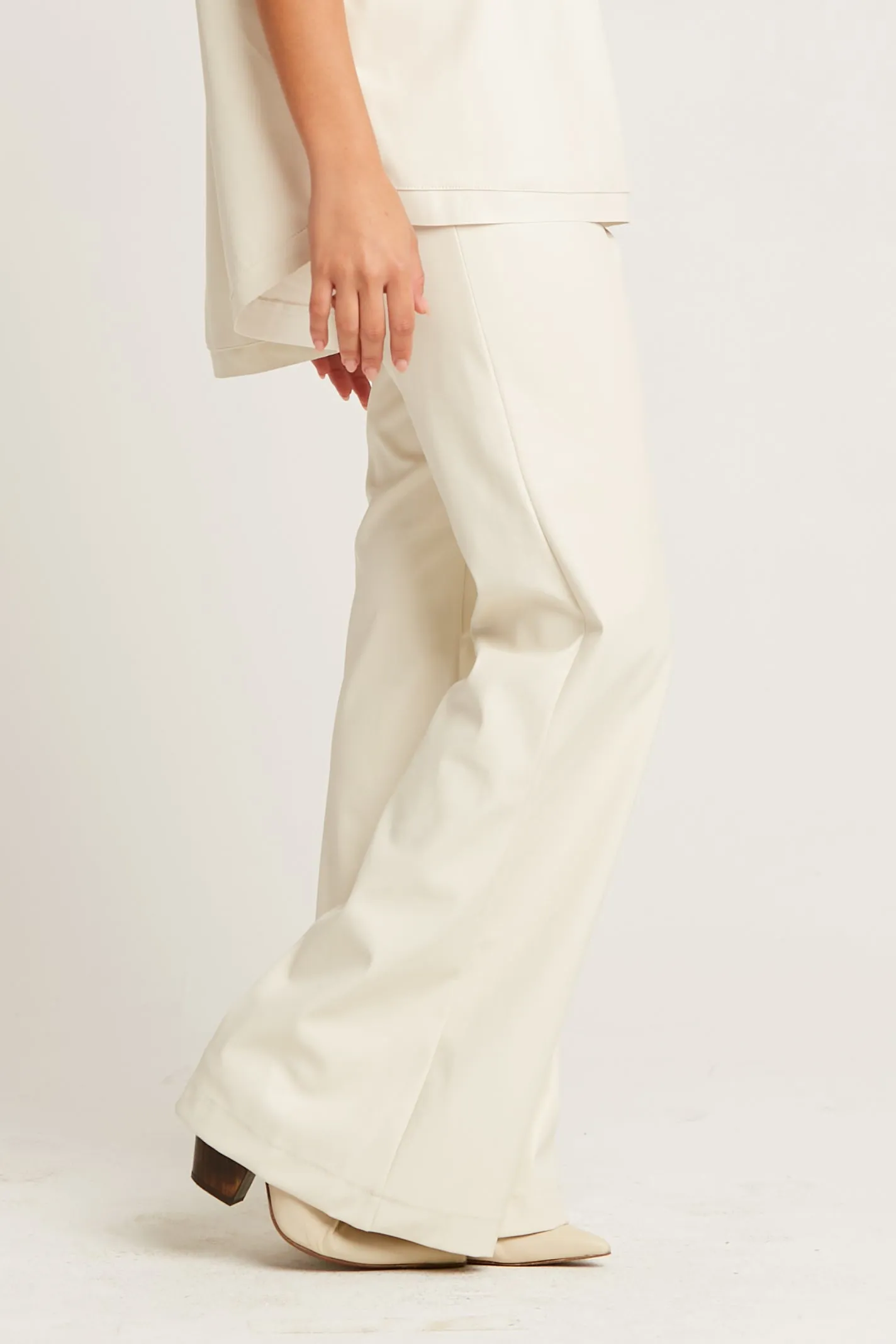 Vegan Leather Bell Bottom Pants
