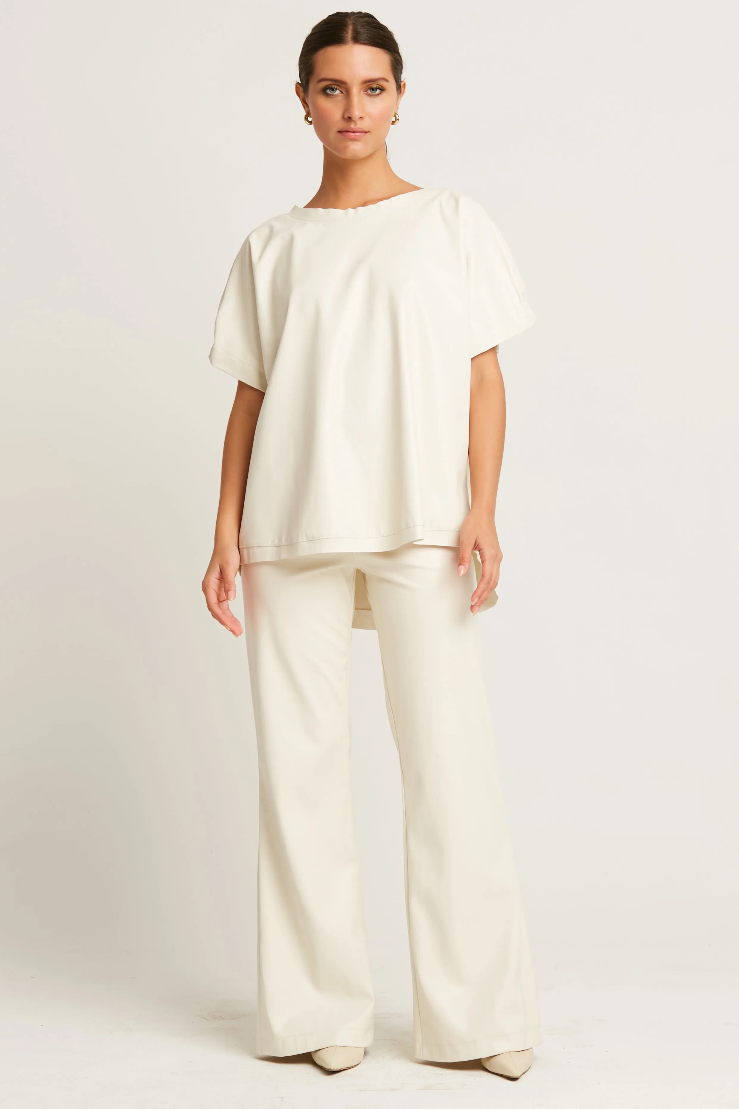 Vegan Leather Bell Bottom Pants
