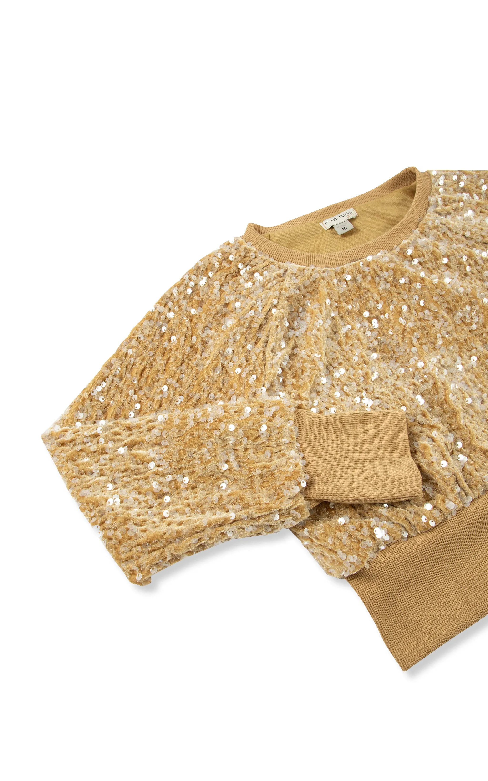 Velour Sequin Pant Set - Off White