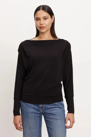 Velvet- Bess dolman top in Black