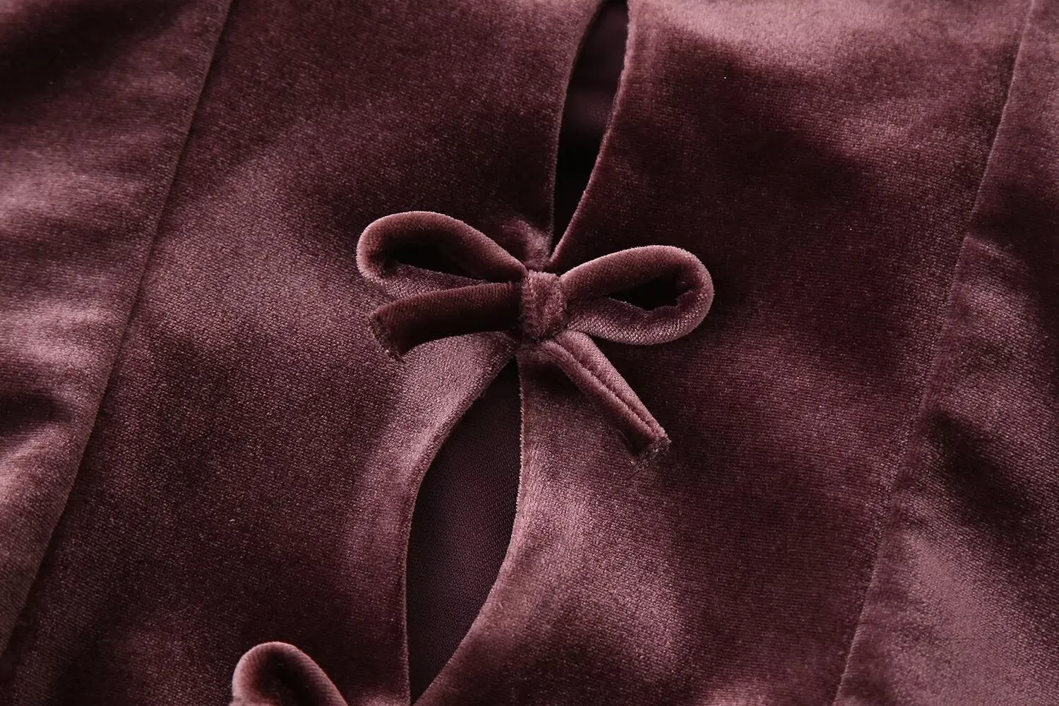 Velvet Bow Back Top