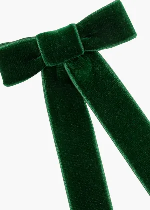 Velvet bow barrette