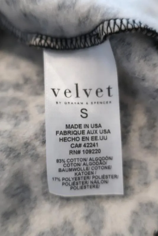 Velvet Graham & Spencer Puff Sleeve Top Ashlyn Leopard Print Fleece Size Small