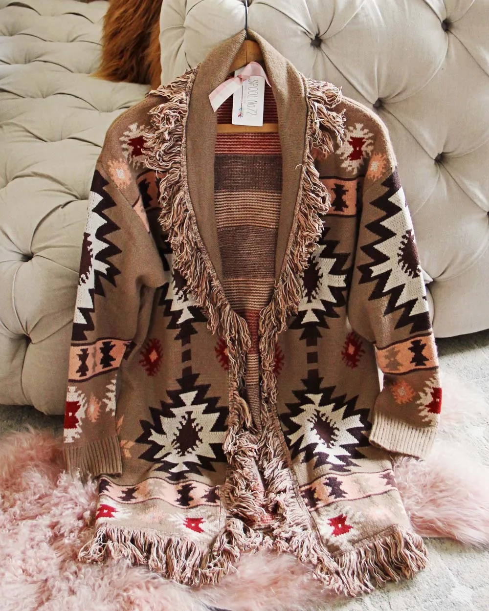 Velvet Moon Blanket Sweater in Sand
