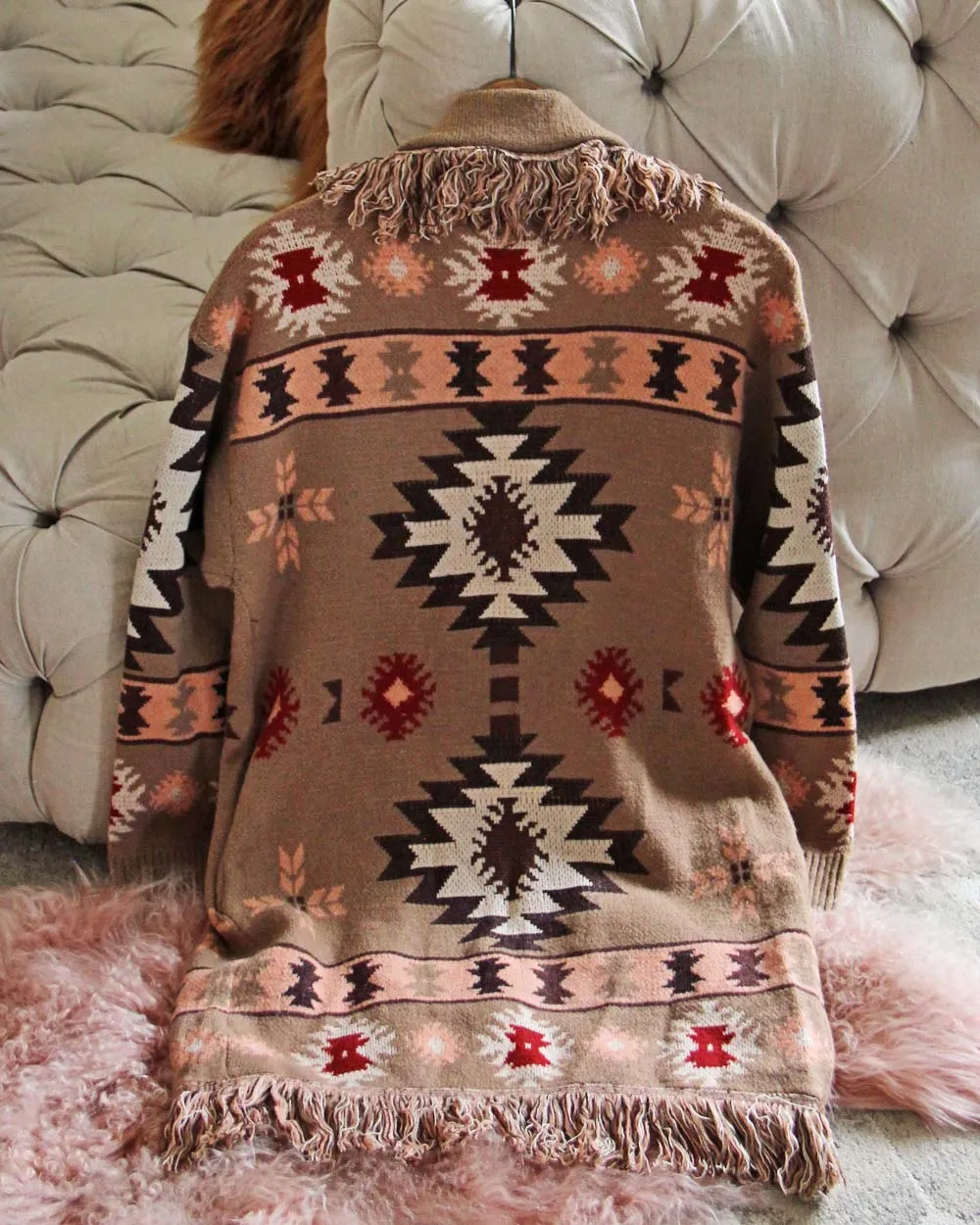 Velvet Moon Blanket Sweater in Sand