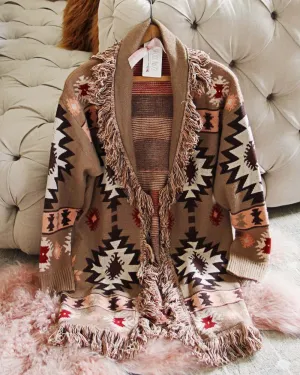 Velvet Moon Blanket Sweater in Sand