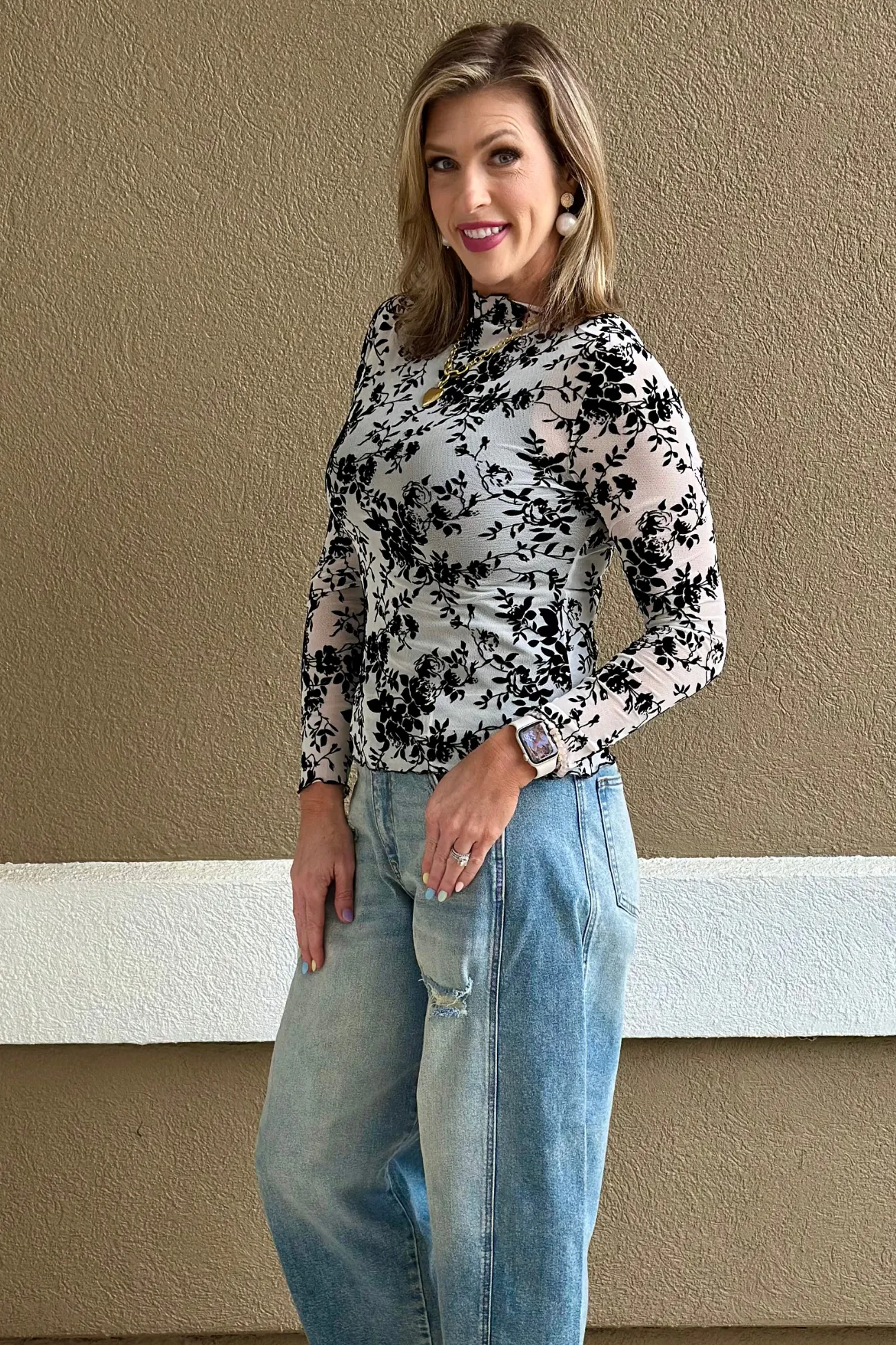 Velvet Noir Lace Top