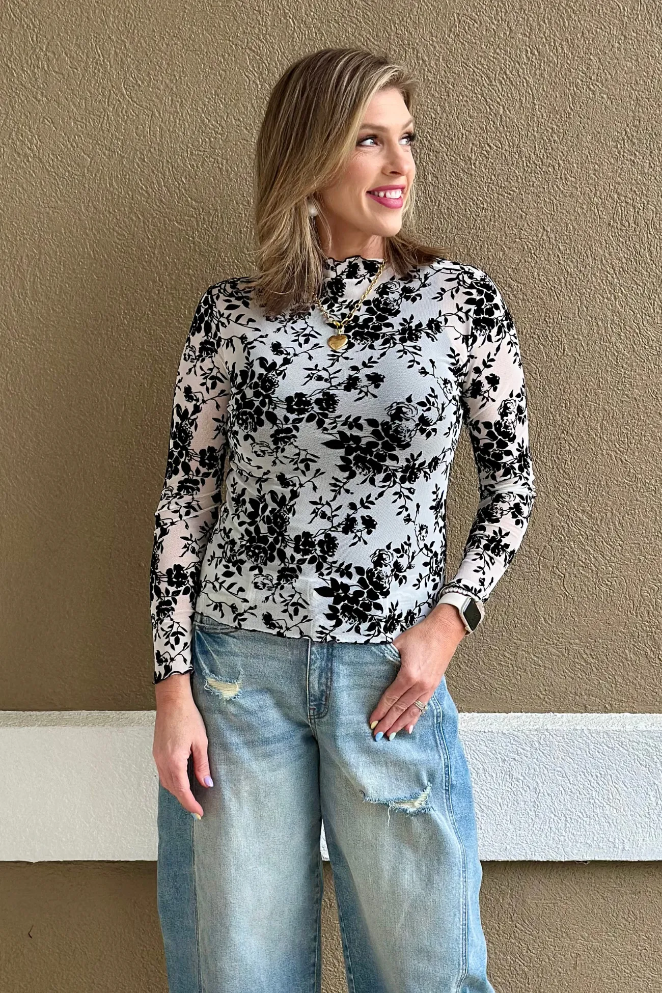 Velvet Noir Lace Top
