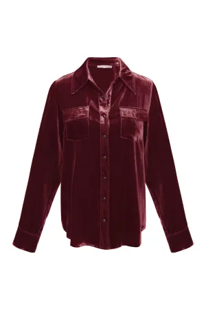 Velvet Pocket Shirt - Dalia Red