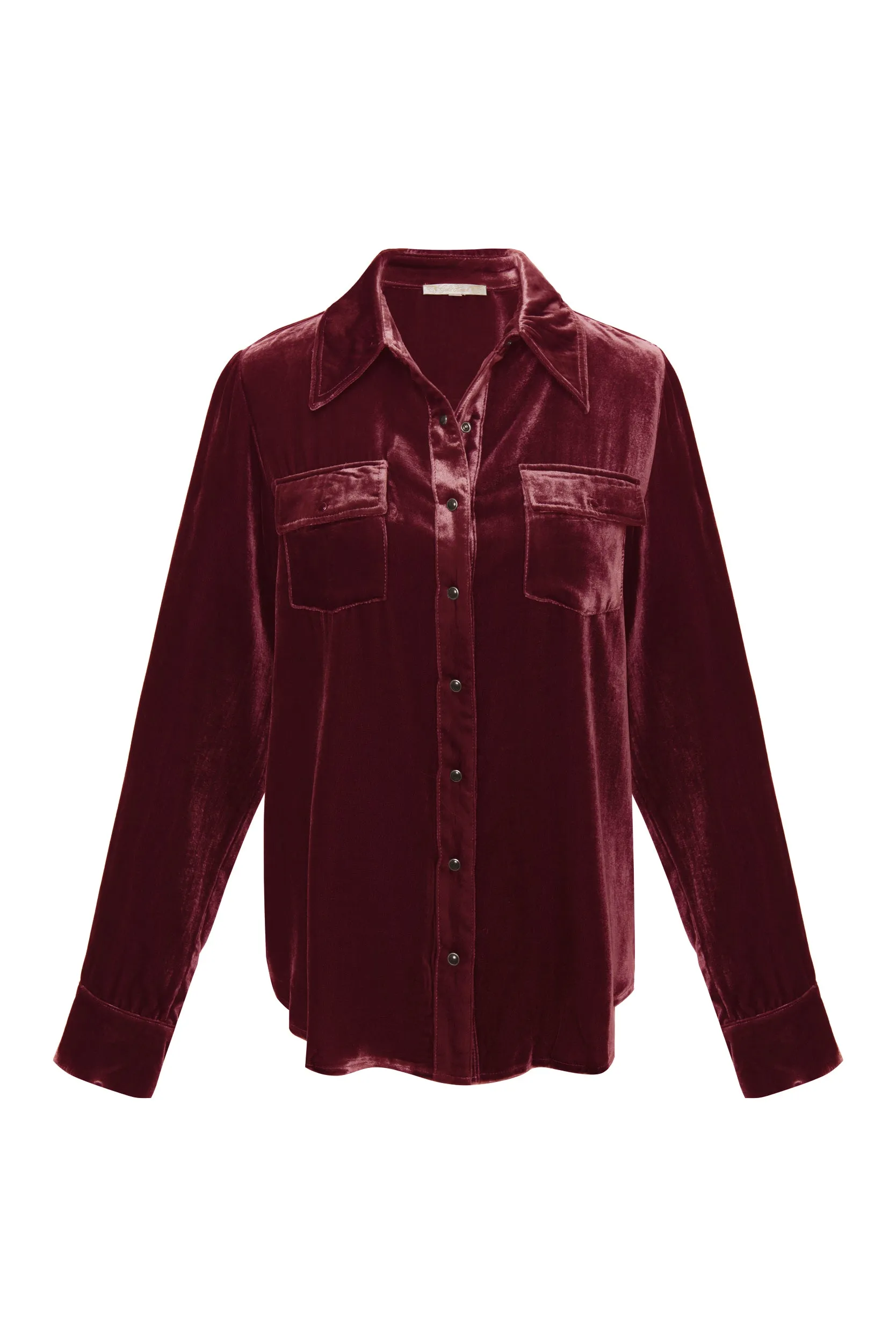 Velvet Pocket Shirt - Dalia Red