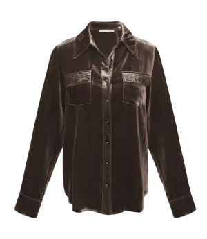 Velvet Pocket Shirt - Fudge