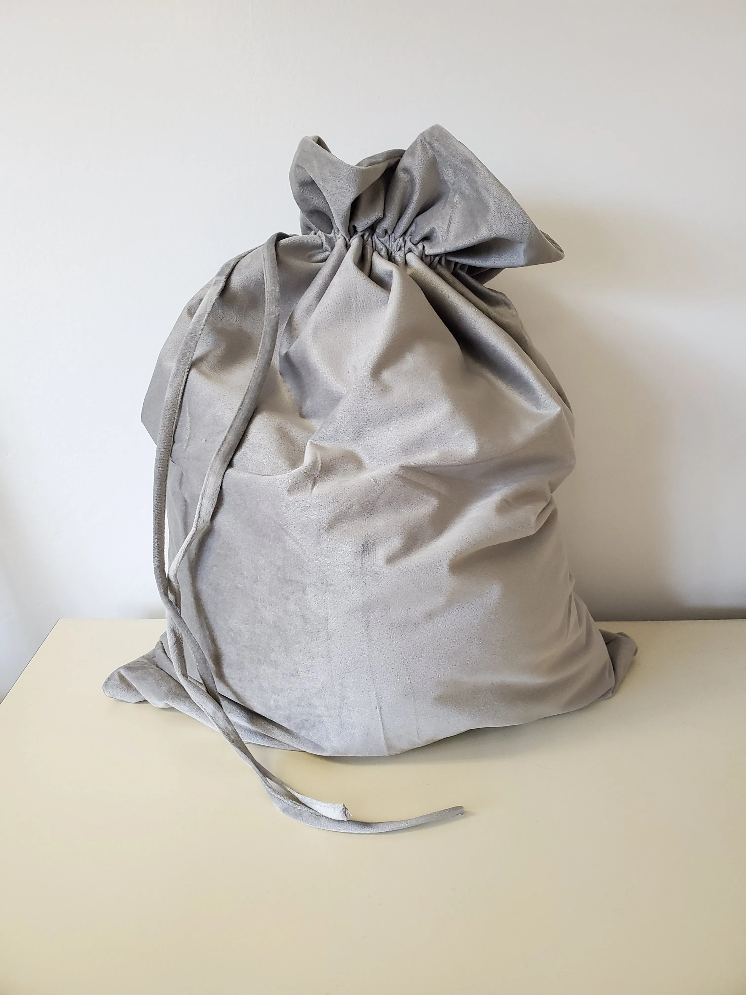 Velvet Santa Sack - Grey SUB/HTV
