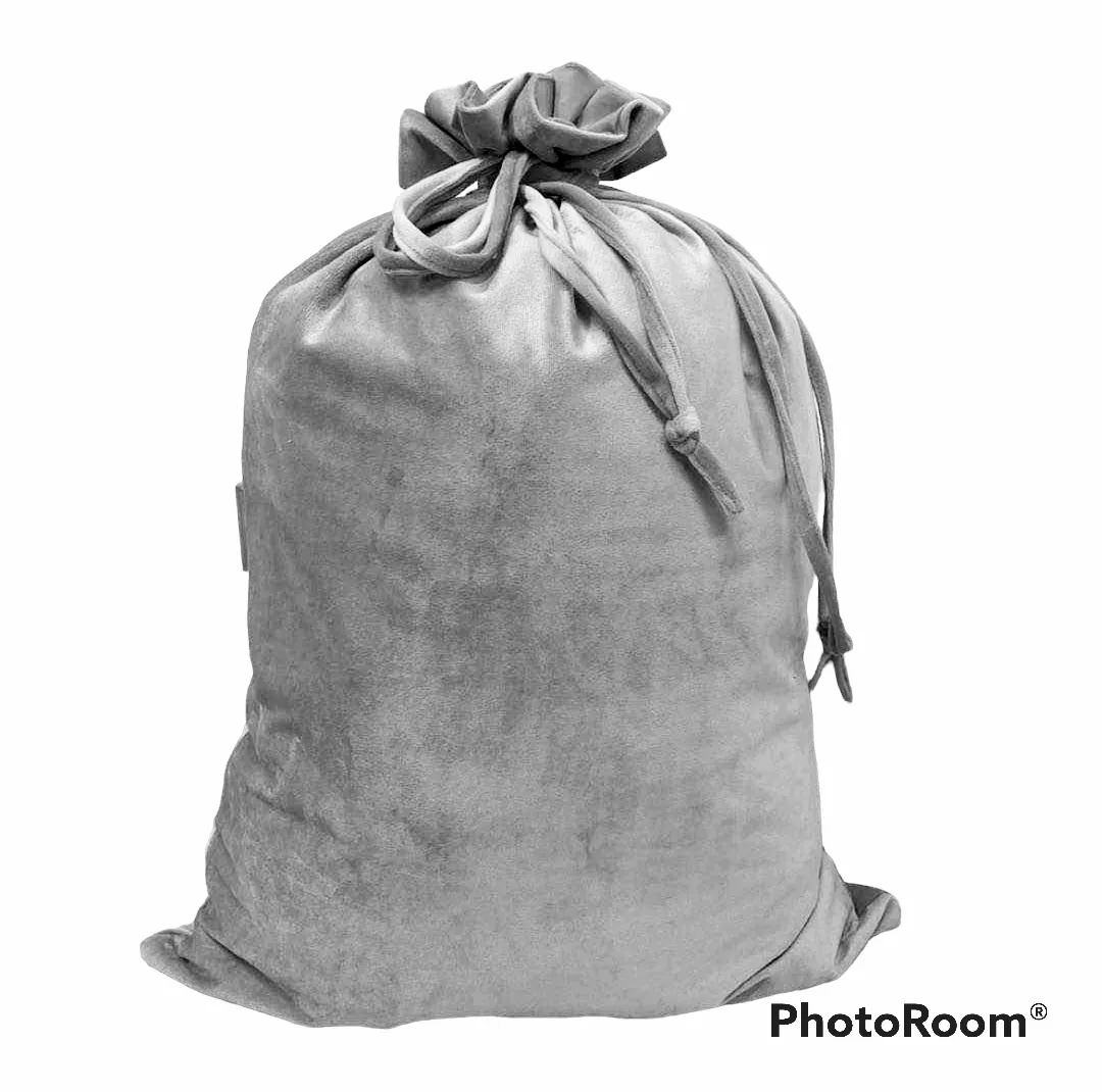 Velvet Santa Sack - Grey SUB/HTV