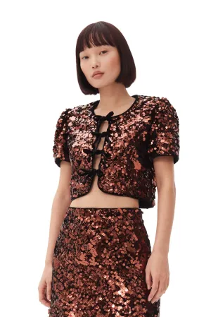 Velvet Sequins Blouse | Bitter Chocolate
