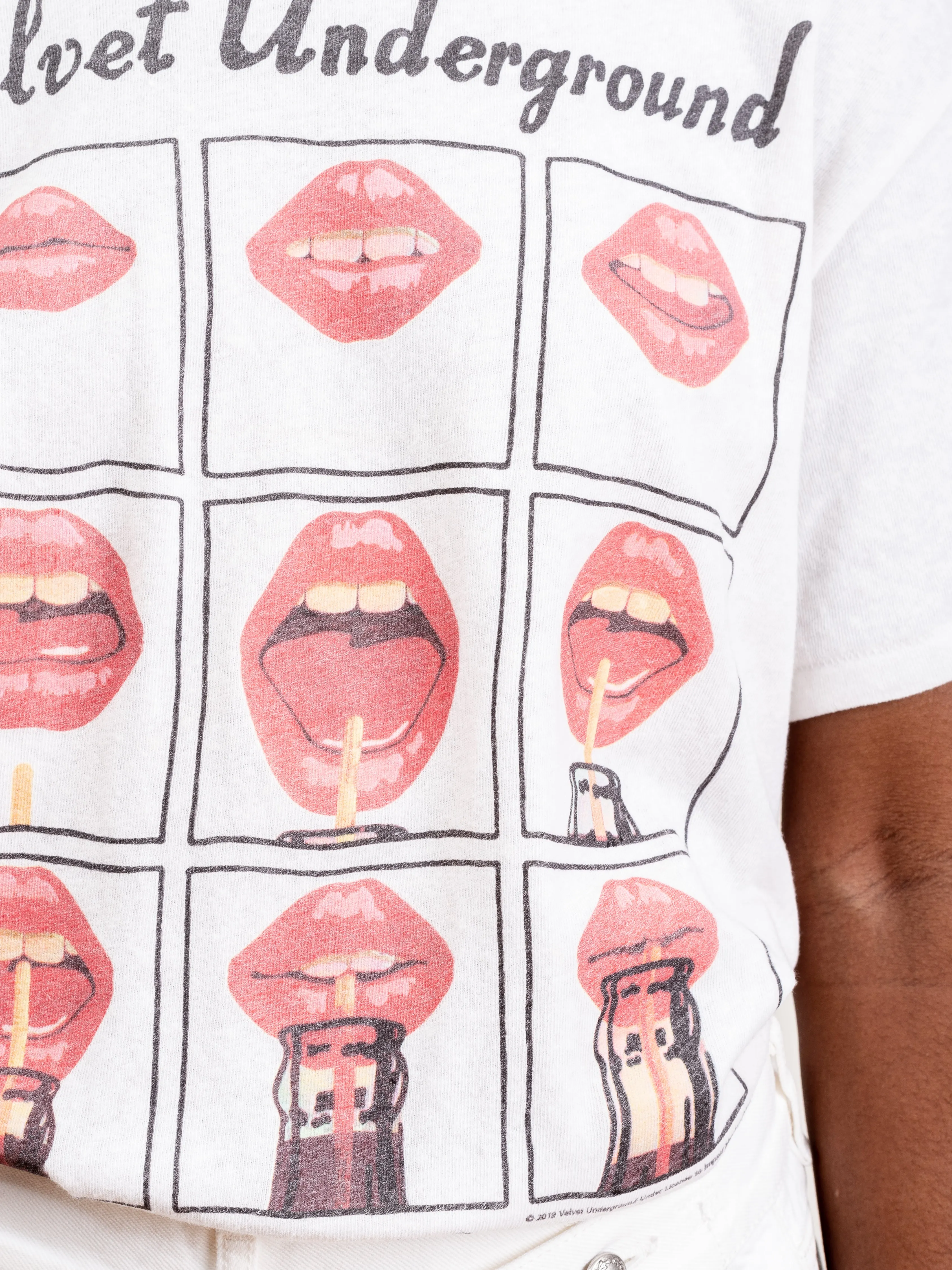 velvet underground lips boy t - ecru