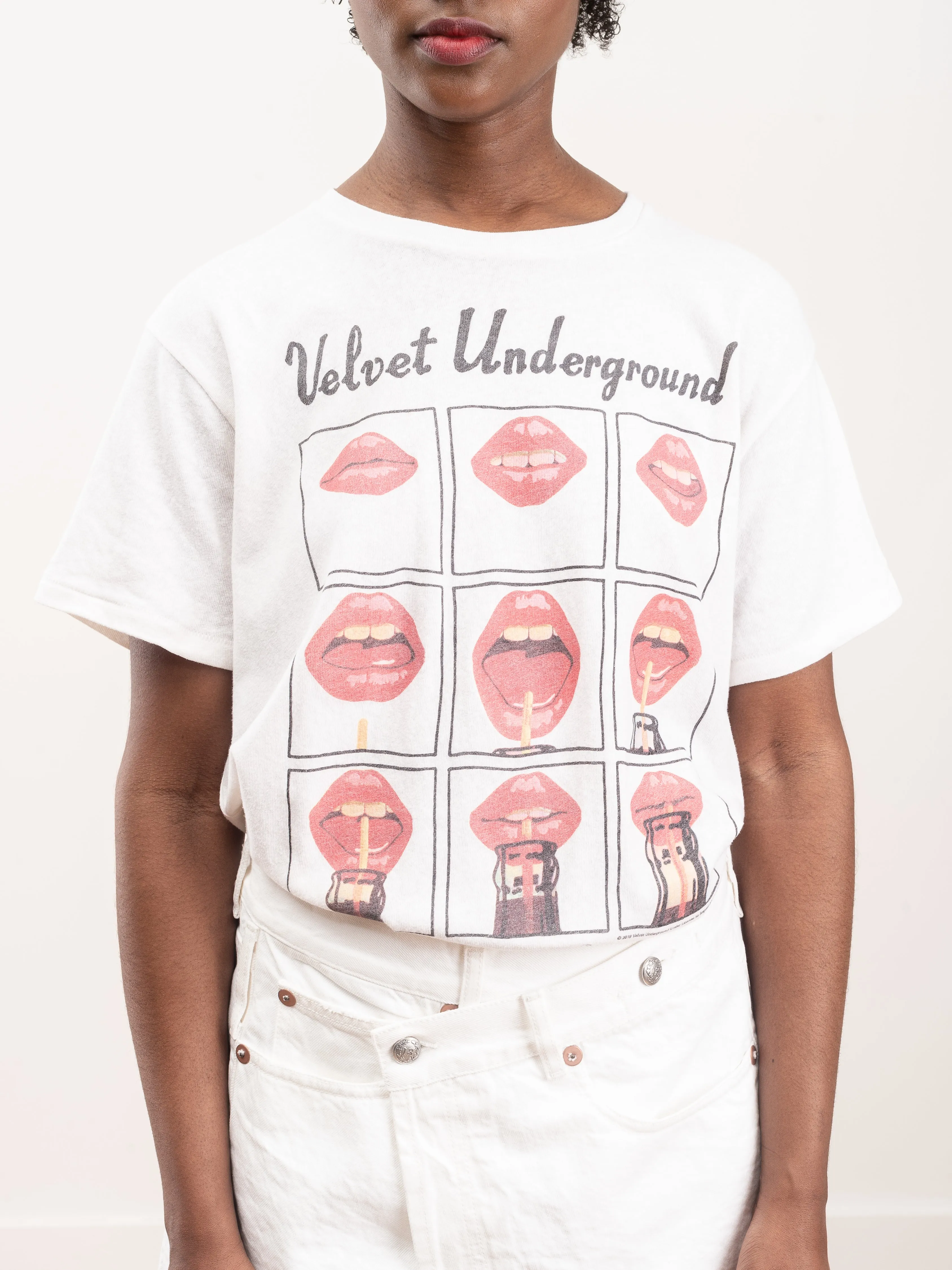 velvet underground lips boy t - ecru